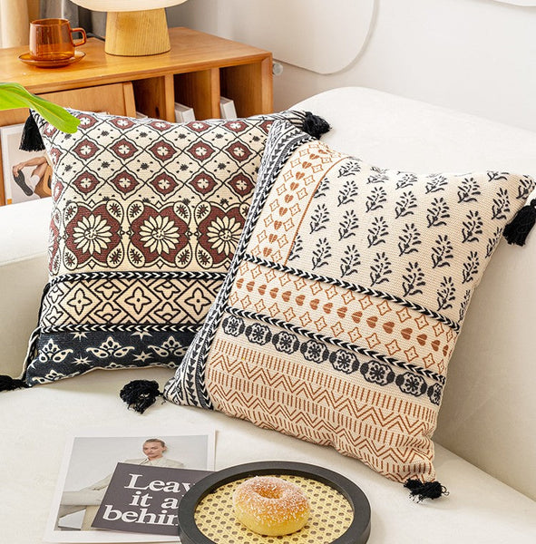 Decorative Throw Pillows for Living Room, Bohemian Decorative Sofa Pillows, Geometric Modern Pillows, Oriental Square Pillows for Couch-HomePaintingDecor