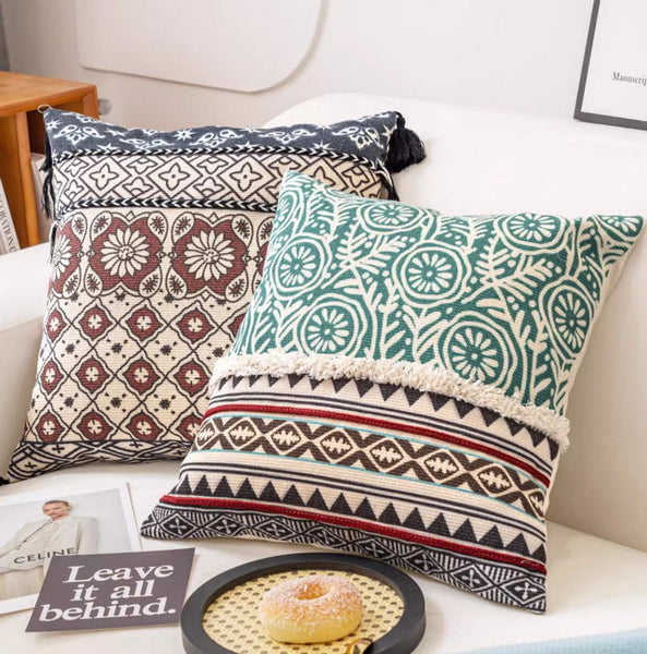 Decorative Throw Pillows for Living Room, Bohemian Decorative Sofa Pillows, Geometric Modern Pillows, Oriental Square Pillows for Couch-HomePaintingDecor