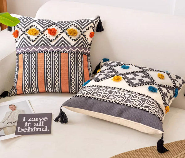 Decorative Throw Pillows for Living Room, Bohemian Decorative Sofa Pillows, Geometric Modern Pillows, Oriental Square Pillows for Couch-HomePaintingDecor