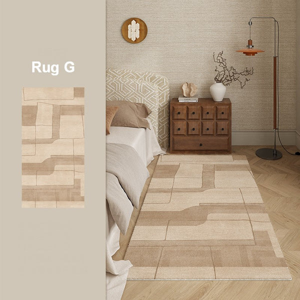 Unique Geometric Modern Rugs under Dining Room Table, Brown Modern Carpets for Office, Abstract Modern Rugs for Living Room, Contemporary Modern Rugs Next to Bed-HomePaintingDecor
