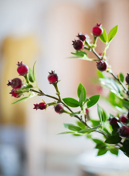 Simple Artificial Flowers for Living Room, Blueberry Fruit Branch, Flower Arrangement Ideas for Home Decoration, Spring Artificial Floral for Bedroom-HomePaintingDecor