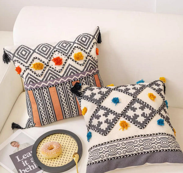 Decorative Throw Pillows for Living Room, Bohemian Decorative Sofa Pillows, Geometric Modern Pillows, Oriental Square Pillows for Couch-HomePaintingDecor