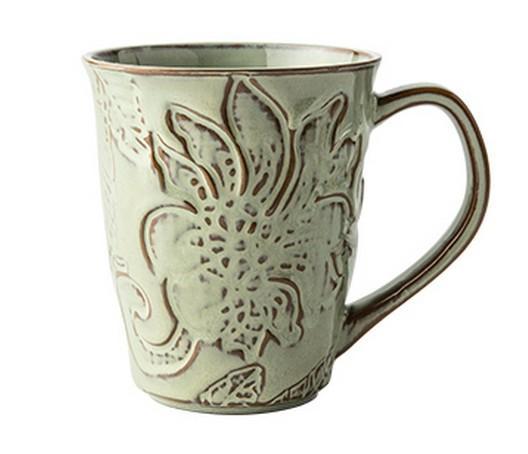 Green Ceramic Coffee Mug, Birthday Gifts, Stoneware Coffee Mugs, Handmade Pottery Coffee Mug, Large Capacity Coffee Cups-HomePaintingDecor