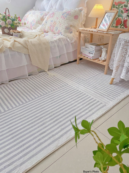 Gray Modern Rugs for Living Room, Geometric Contemporary Rugs for Dining Room, Bedroom Floor Rugs, Soft Modern Rug for Living Room-HomePaintingDecor