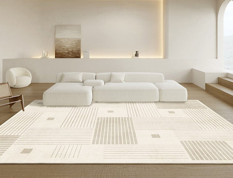 Living Room Modern Rugs, Soft Floor Carpets for Dining Room, Modern Living Room Rug Placement Ideas, Contemporary Area Rugs for Bedroom-HomePaintingDecor