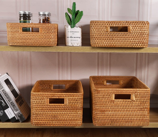 Large Storage Baskets for Bedroom, Storage Baskets for Bathroom, Rectangular Storage Baskets, Storage Baskets for Shelves-HomePaintingDecor