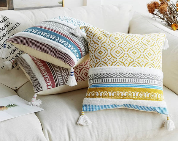 Modern Decorative Pillow for Interior Design, Contemporary Decorative Pillow Covers, Geometric Modern Sofa Pillows for Bedroom, Square Pillows for Couch-HomePaintingDecor