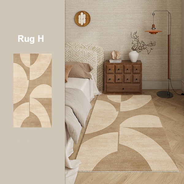 Unique Geometric Modern Rugs under Dining Room Table, Brown Modern Carpets for Office, Abstract Modern Rugs for Living Room, Contemporary Modern Rugs Next to Bed-HomePaintingDecor