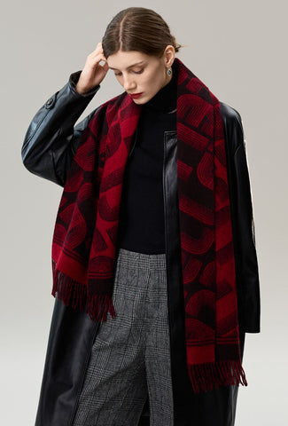 Fashion Designer Scarf, Soft Cashmere Scarf for Women, Cold Weather Scarf, Elegant Scarf, Holiday Women Scarf, Modern Wool Scarf, Warm Winter Scarf-HomePaintingDecor