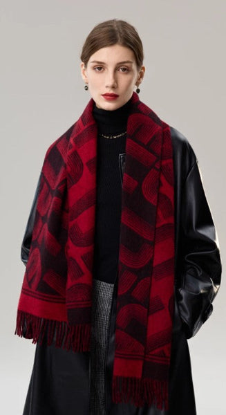 Fashion Designer Scarf, Soft Cashmere Scarf for Women, Cold Weather Scarf, Elegant Scarf, Holiday Women Scarf, Modern Wool Scarf, Warm Winter Scarf-HomePaintingDecor