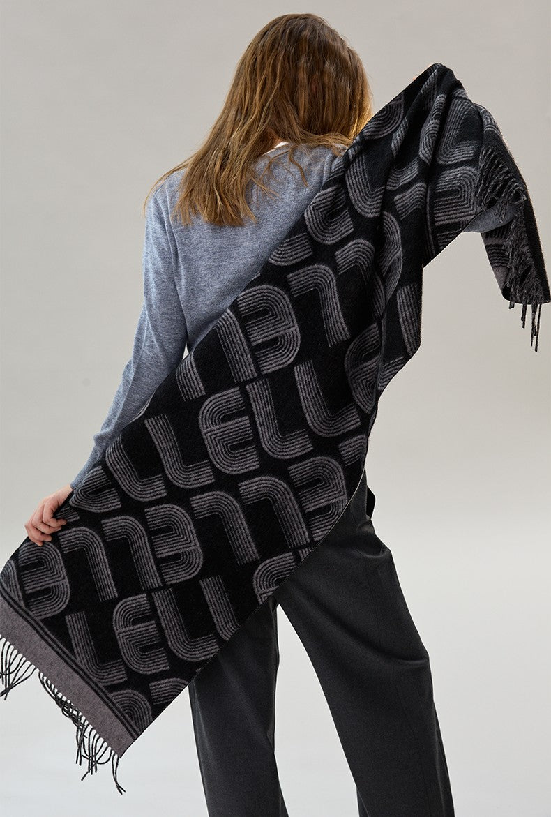 Soft Cashmere Scarf for Women, Cold Weather Scarf, Fashion Designer Scarf, Elegant Scarf, Holiday Women Scarf, Modern Wool Scarf, Warm Winter Scarf-HomePaintingDecor