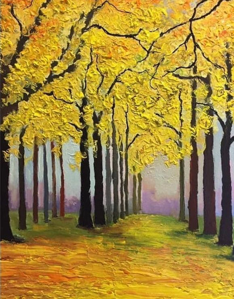 Small Autumn Forest Tree Landscape Painting, Easy Painting Ideas on Canvas, Simple Acrylic Paintings, Small Canvas Art on Canvas, Simple Landscape Artwork