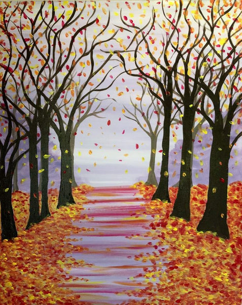 Small Autum Forest Tree Painting, Simple Landscape Artwork, Easy Painting Ideas on Canvas, Simple Acrylic Paintings, Small Canvas Art on Canvas