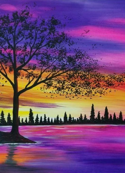 Simple Tree Painting, Easy Hand Paitned Canvas Art, Simple Acrylic Paintings, Easy Painting Ideas on Canvas, Simple Landscape Paintings