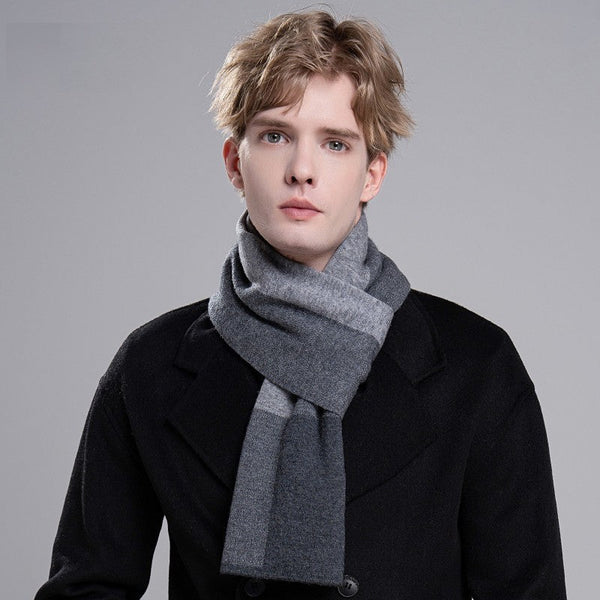 Business Wool Scarf for Gentleman, Men's Winter Scarf, Formal Men Scarf Styles, Thick Wool Scarf for Men, Modern Casual Scarf Men, Men's Wool Scarf Winter