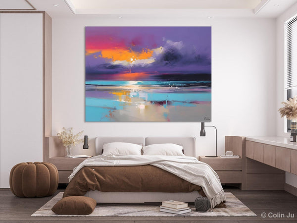 Abstract Landscape Paintings, Modern Abstract Wall Art, Extra Large Canvas Painting for Dining Room, Original Canvas Wall Art Paintings-HomePaintingDecor