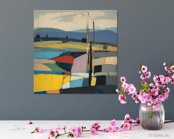 Original Landscape Wall Art Paintings, Abstract Wall Art Painting for Living Room, Landscape Canvas Paintings, Acrylic Painting on Canvas