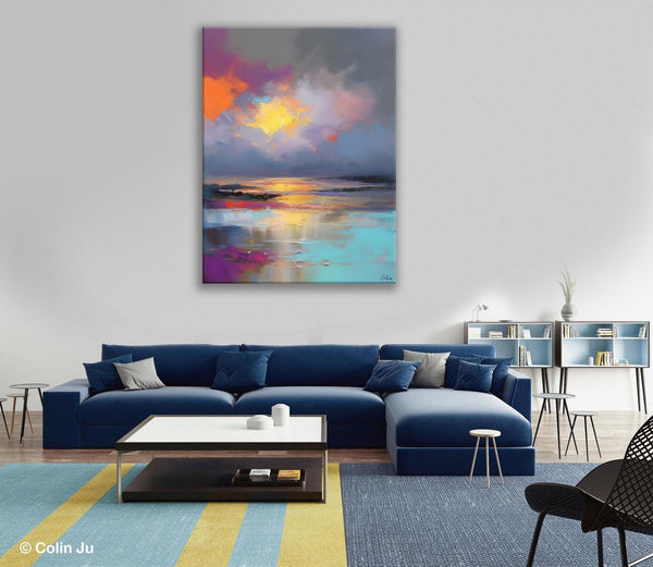 Landscape Painting on Canvas, Abstract Paintings for Bedroom, Contemporary Wall Art Paintings, Extra Large Original Art, Buy Wall Art Online-HomePaintingDecor