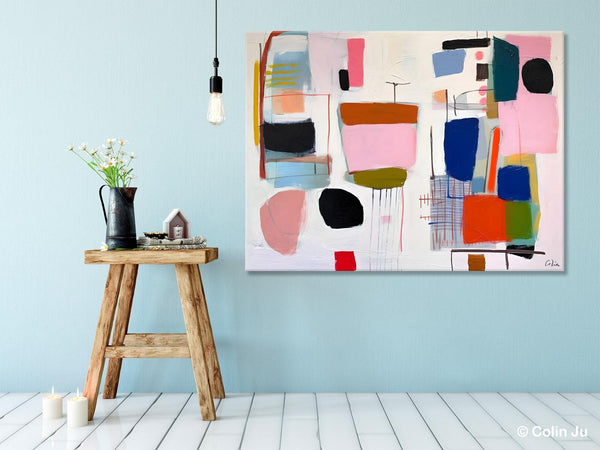 Contemporary Acrylic Painting on Canvas, Original Canvas Art, Large Wall Art Painting for Bedroom, Oversized Modern Abstract Wall Paintings-HomePaintingDecor
