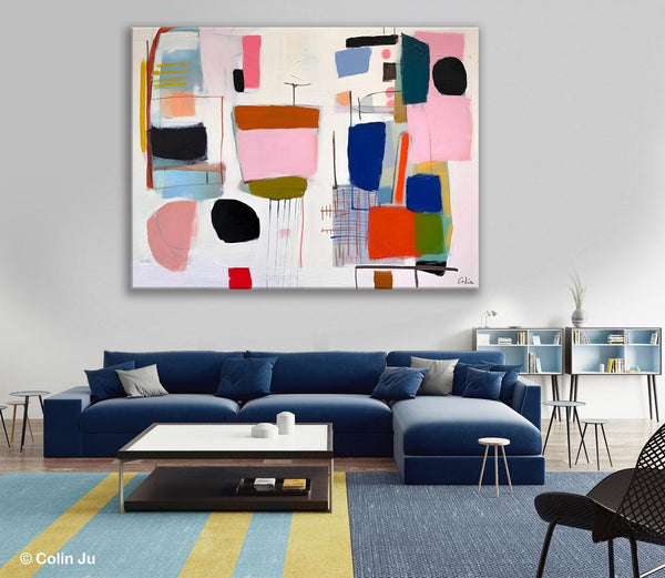 Contemporary Acrylic Painting on Canvas, Original Canvas Art, Large Wall Art Painting for Bedroom, Oversized Modern Abstract Wall Paintings-HomePaintingDecor