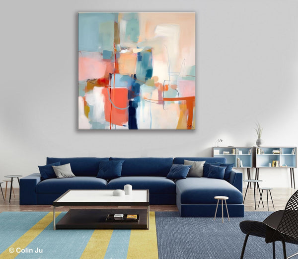 Canvas Paintings, Large Abstract Art for Bedroom, Simple Modern Acrylic Artwork, Modern Original Abstract Wall Art, Contemporary Canvas Art-HomePaintingDecor
