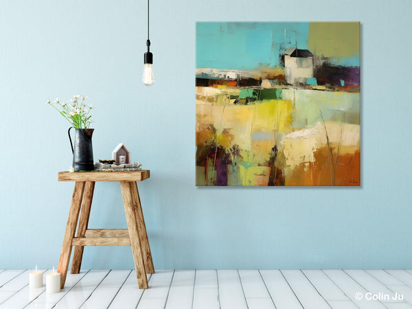 Landscape Canvas Paintings, Landscape Acrylic Art, Original Abstract Art, Hand Painted Canvas Art, Large Landscape Paintings for Living Room-HomePaintingDecor