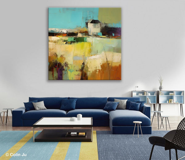 Landscape Canvas Paintings, Landscape Acrylic Art, Original Abstract Art, Hand Painted Canvas Art, Large Landscape Paintings for Living Room-HomePaintingDecor