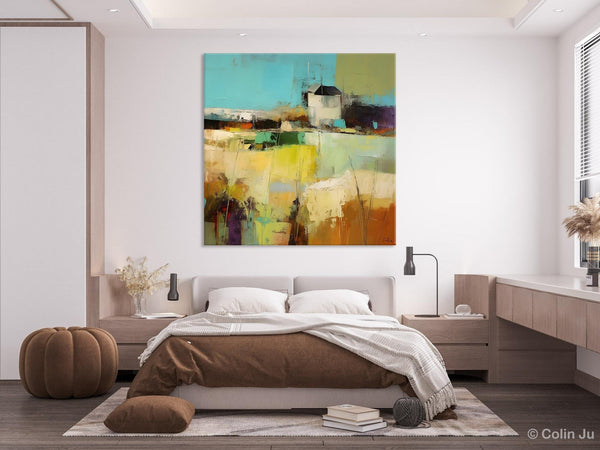 Landscape Canvas Paintings, Landscape Acrylic Art, Original Abstract Art, Hand Painted Canvas Art, Large Landscape Paintings for Living Room-HomePaintingDecor