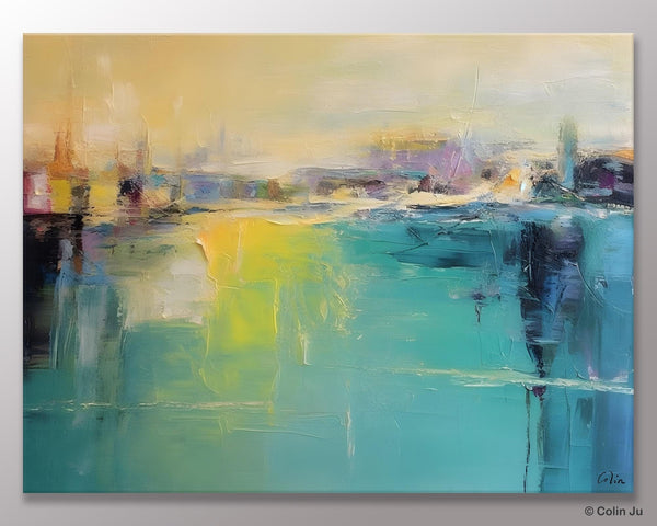 Original Canvas Artwork, Contemporary Acrylic Painting on Canvas, Large Painting for Dining Room, Simple Abstract Art, Wall Art Paintings-HomePaintingDecor