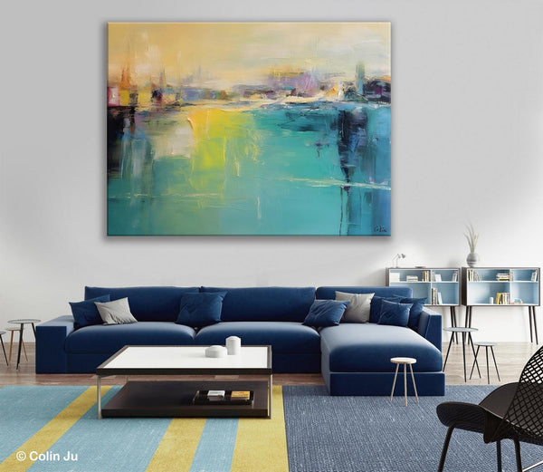 Original Canvas Artwork, Contemporary Acrylic Painting on Canvas, Large Painting for Dining Room, Simple Abstract Art, Wall Art Paintings-HomePaintingDecor