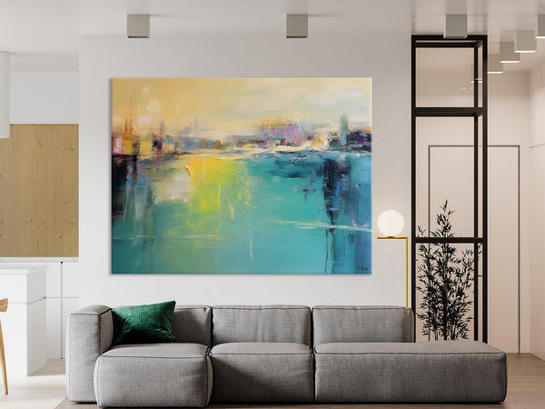 Original Canvas Artwork, Contemporary Acrylic Painting on Canvas, Large Painting for Dining Room, Simple Abstract Art, Wall Art Paintings-HomePaintingDecor
