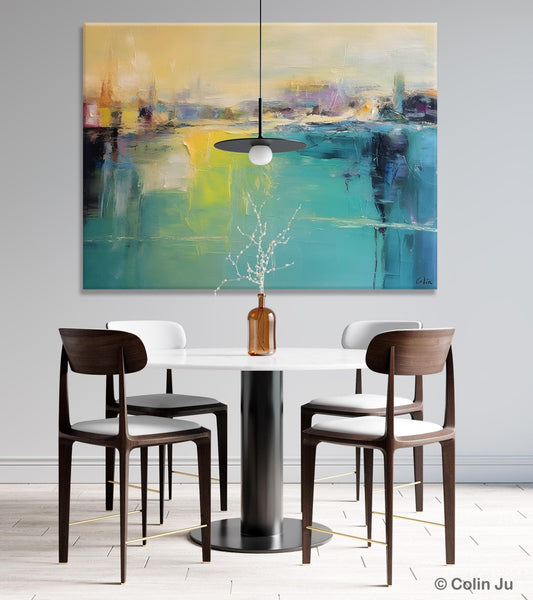 Original Canvas Artwork, Contemporary Acrylic Painting on Canvas, Large Painting for Dining Room, Simple Abstract Art, Wall Art Paintings-HomePaintingDecor