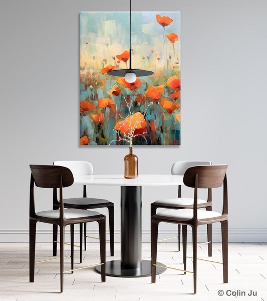 Flower Canvas Paintings, Flower Field Painting, Large Original Landscape Painting for Bedroom, Acrylic Paintings on Canvas, Hand Painted Art-HomePaintingDecor