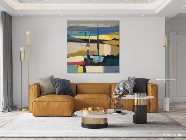 Landscape Canvas Art, Original Abstract Art, Hand Painted Canvas Art, Abstract Landscape Painting, Large Abstract Painting for Living Room