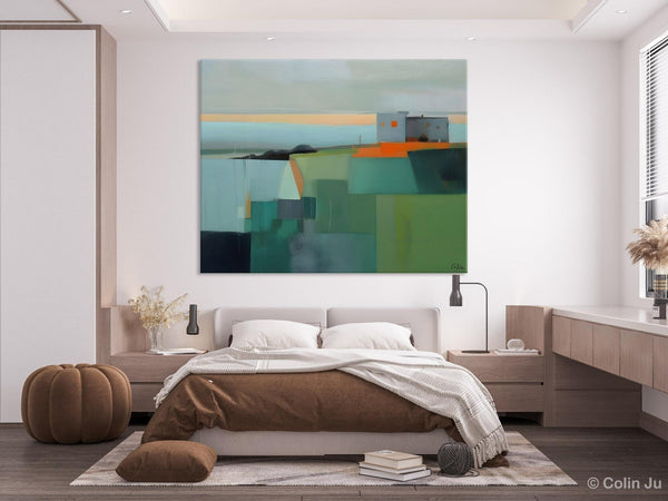 Large Original Canvas Wall Art, Contemporary Landscape Paintings, Extra Large Acrylic Painting for Dining Room, Abstract Painting on Canvas-HomePaintingDecor