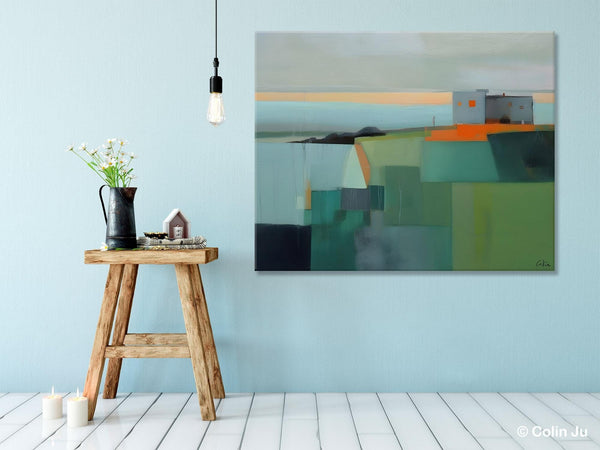 Large Original Canvas Wall Art, Contemporary Landscape Paintings, Extra Large Acrylic Painting for Dining Room, Abstract Painting on Canvas-HomePaintingDecor