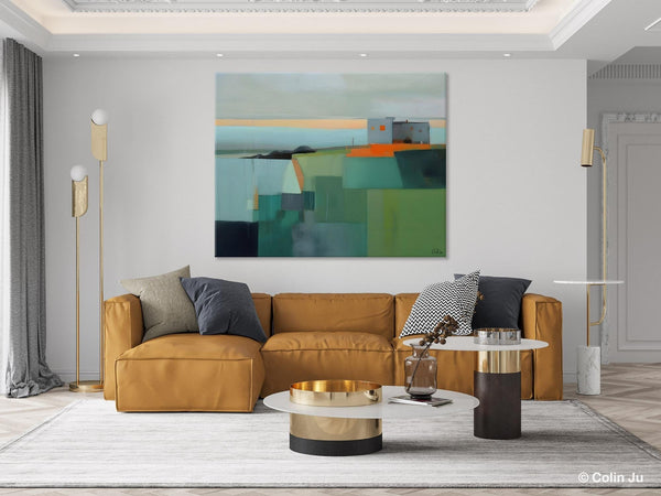 Large Original Canvas Wall Art, Contemporary Landscape Paintings, Extra Large Acrylic Painting for Dining Room, Abstract Painting on Canvas-HomePaintingDecor