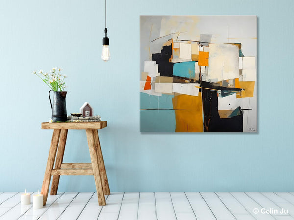 Geometric Original Canvas Wall Art, Contemporary Acrylic Artwork, Hand Painted Canvas Art, Modern Abstract Artwork, Large Abstract Paintings-HomePaintingDecor