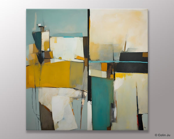 Abstract Painting for Bedroom, Original Modern Wall Art Paintings, Geometric Modern Acrylic Paintings, Oversized Contemporary Canvas Art-HomePaintingDecor