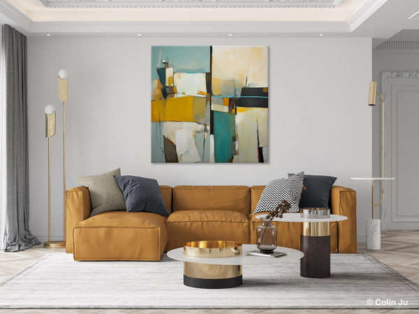 Abstract Painting for Bedroom, Original Modern Wall Art Paintings, Geometric Modern Acrylic Paintings, Oversized Contemporary Canvas Art-HomePaintingDecor