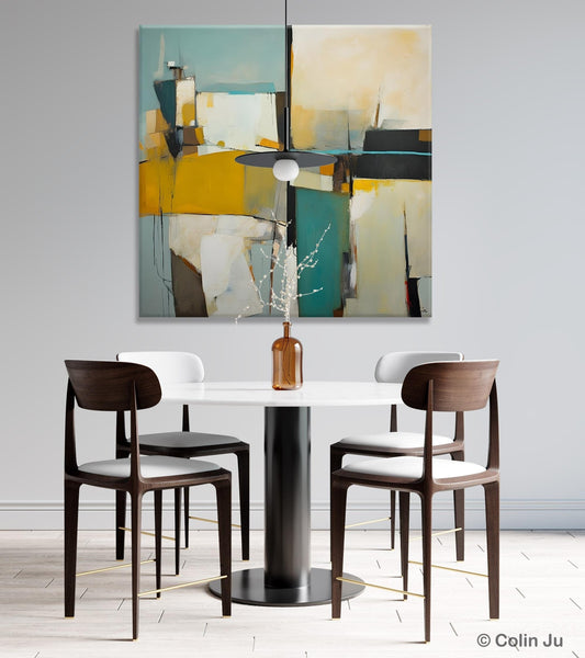 Abstract Painting for Bedroom, Original Modern Wall Art Paintings, Geometric Modern Acrylic Paintings, Oversized Contemporary Canvas Art-HomePaintingDecor