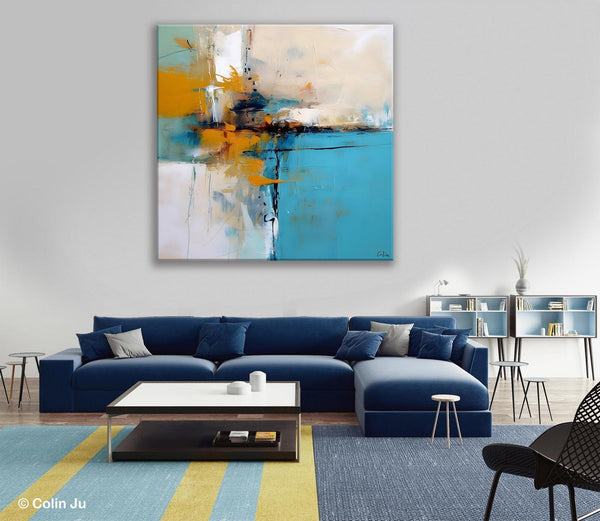 Large Abstract Art for Bedroom, Modern Canvas Paintings, Original Abstract Wall Art, Geometric Modern Acrylic Art, Contemporary Canvas Art-HomePaintingDecor