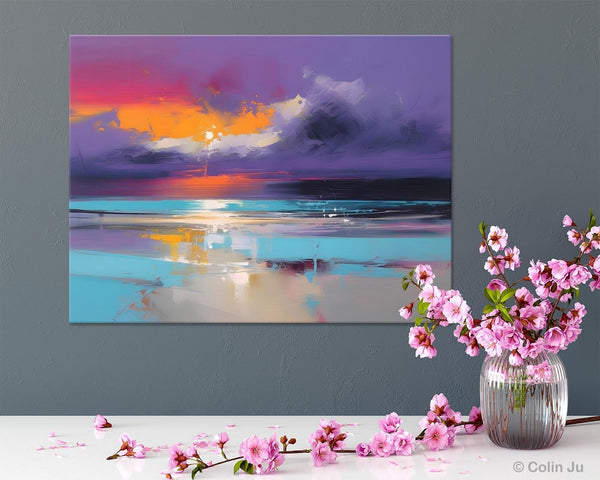 Abstract Landscape Paintings, Modern Abstract Wall Art, Extra Large Canvas Painting for Dining Room, Original Canvas Wall Art Paintings-HomePaintingDecor