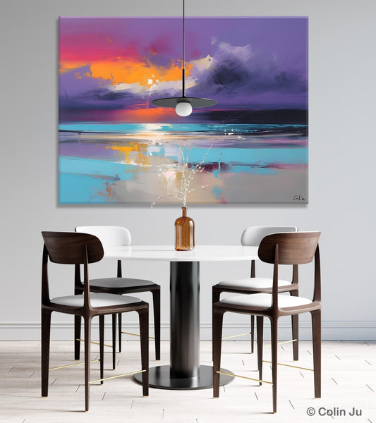 Abstract Landscape Paintings, Modern Abstract Wall Art, Extra Large Canvas Painting for Dining Room, Original Canvas Wall Art Paintings-HomePaintingDecor