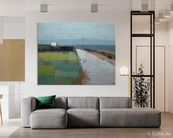 Heavy Texture Canvas Art, Abstract Landscape Paintings, Extra Large Canvas Painting for Living Room, Large Original Abstract Wall Art-HomePaintingDecor
