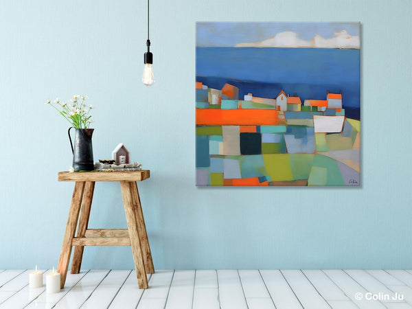 Landscape Canvas Paintings, Original Abstract Wall Art Paintings, Modern Wall Art Painting for Living Room, Acrylic Painting on Canvas-HomePaintingDecor