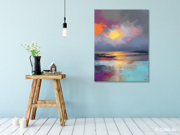 Landscape Painting on Canvas, Abstract Paintings for Bedroom, Contemporary Wall Art Paintings, Extra Large Original Art, Buy Wall Art Online-HomePaintingDecor