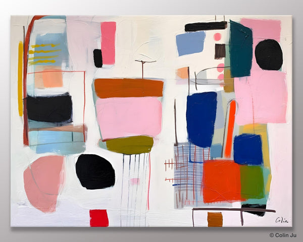 Contemporary Acrylic Painting on Canvas, Original Canvas Art, Large Wall Art Painting for Bedroom, Oversized Modern Abstract Wall Paintings-HomePaintingDecor