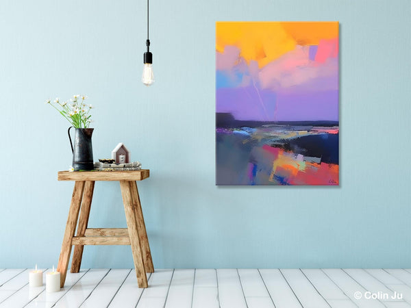 Abstract Landscape Artwork, Contemporary Wall Art Paintings, Extra Large Original Art, Landscape Painting on Canvas, Hand Painted Canvas Art-HomePaintingDecor