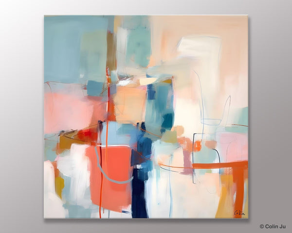 Canvas Paintings, Large Abstract Art for Bedroom, Simple Modern Acrylic Artwork, Modern Original Abstract Wall Art, Contemporary Canvas Art-HomePaintingDecor